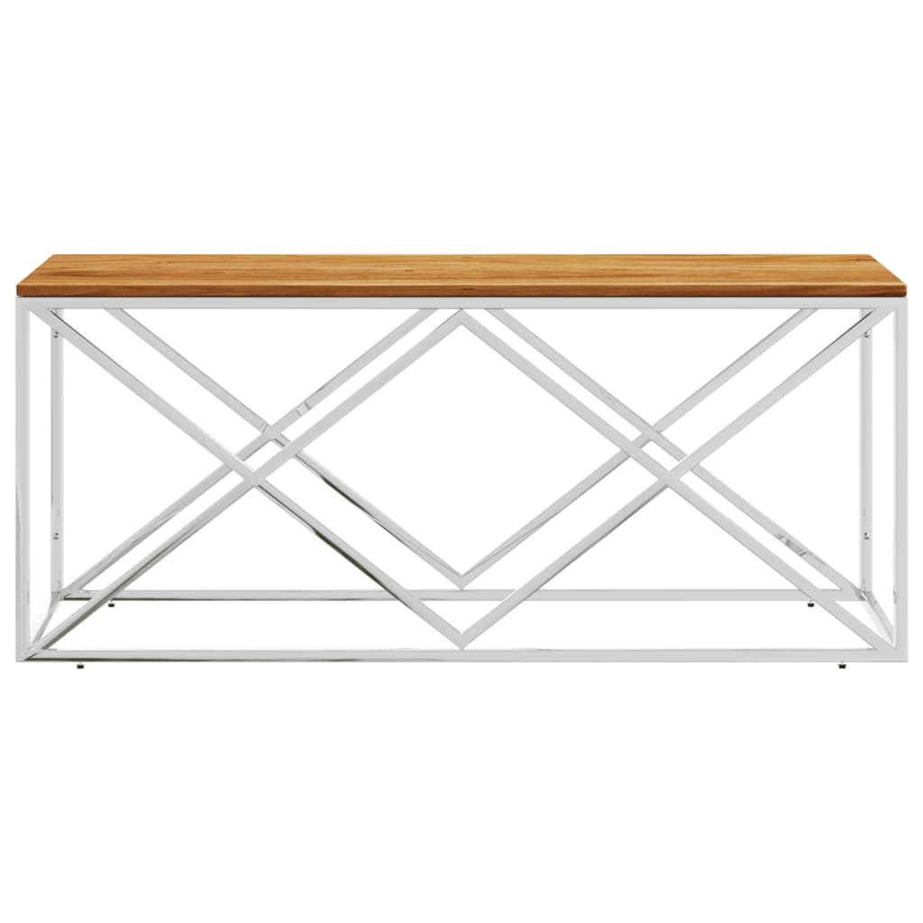 vidaXL Salontafel 110x45x45 cm roestvrij staal en glas