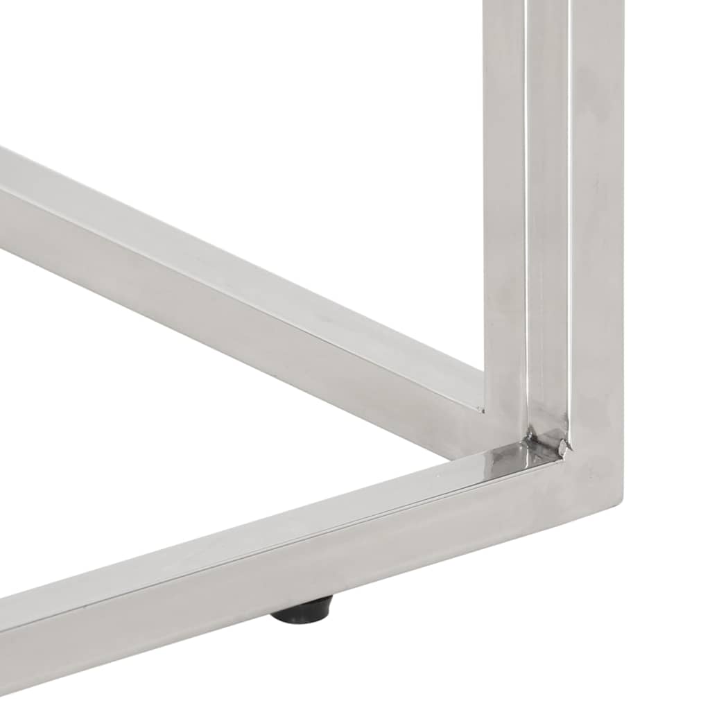 vidaXL Wandtafel roestvrijstaal en gehard glas zilverkleurig