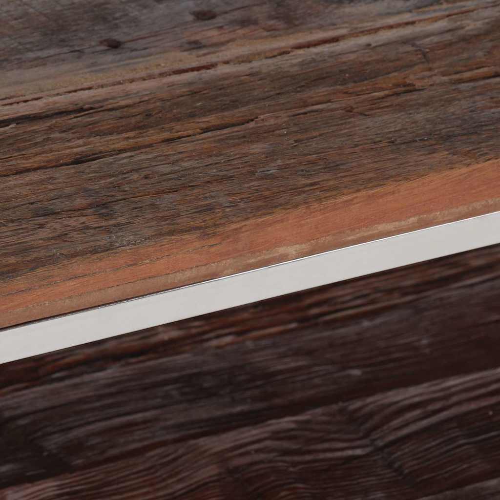 vidaXL Salontafel roestvrijstaal en gehard glas zilverkleurig