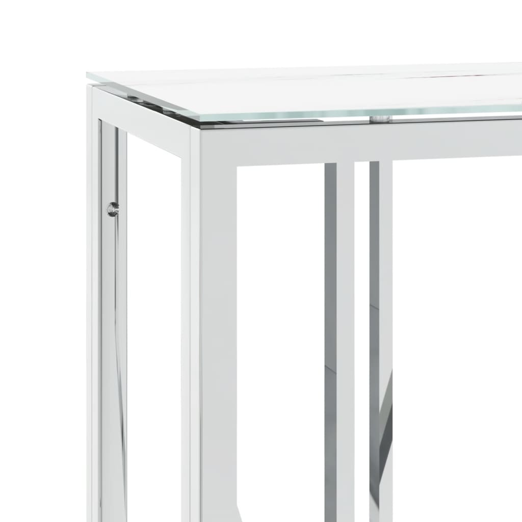 vidaXL Wandtafel 110x30x70 cm roestvrij staal en glas