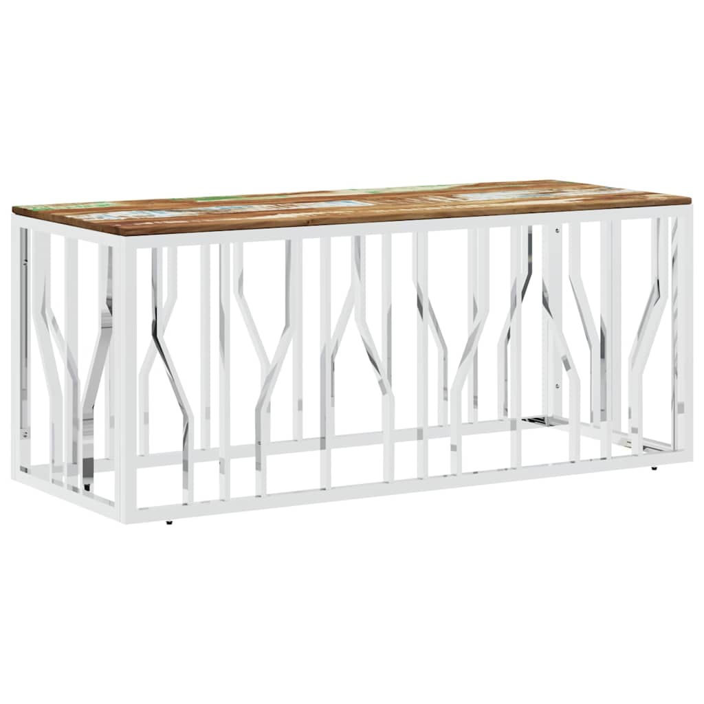 vidaXL Salontafel 110x45x45 cm roestvrij staal en glas