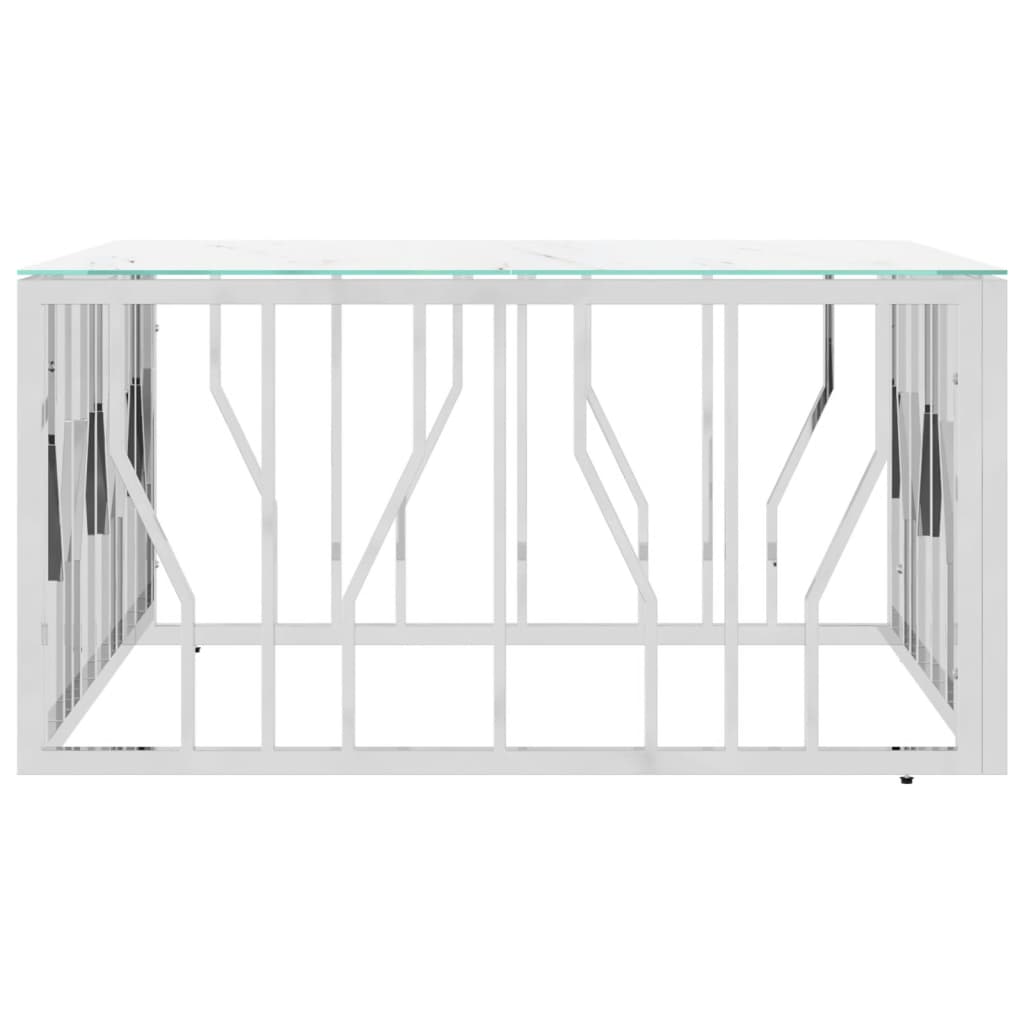 vidaXL Salontafel 80x80x40 cm roestvrij staal en glas