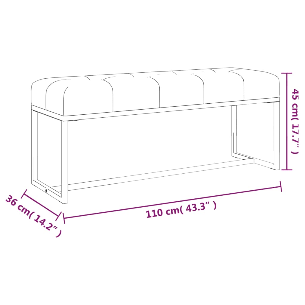 vidaXL Bankje 110x36x45 cm fluweel donkergroen