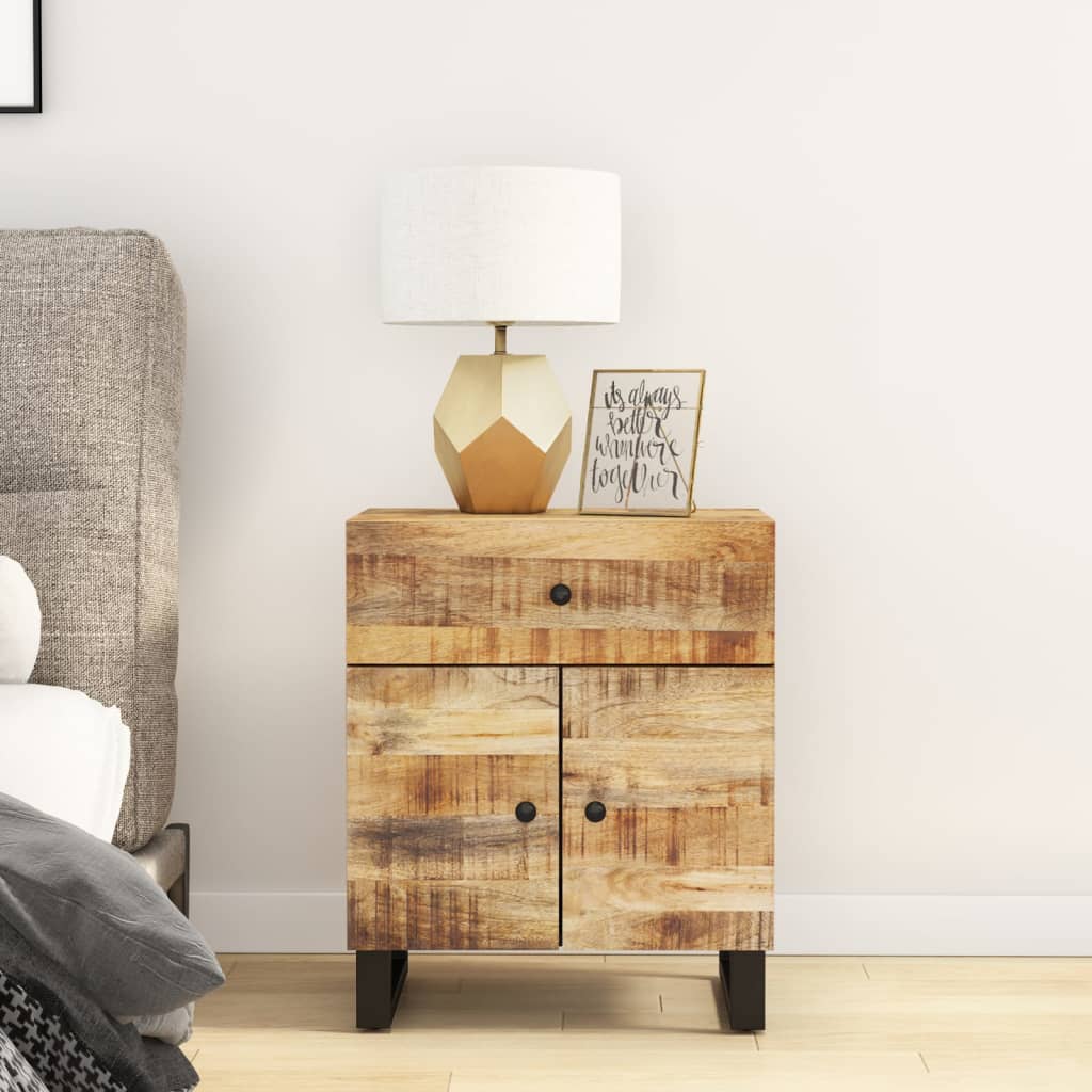 vidaXL Nachtkastjes 50x33x60 cm massief mangohout en bewerkt hout