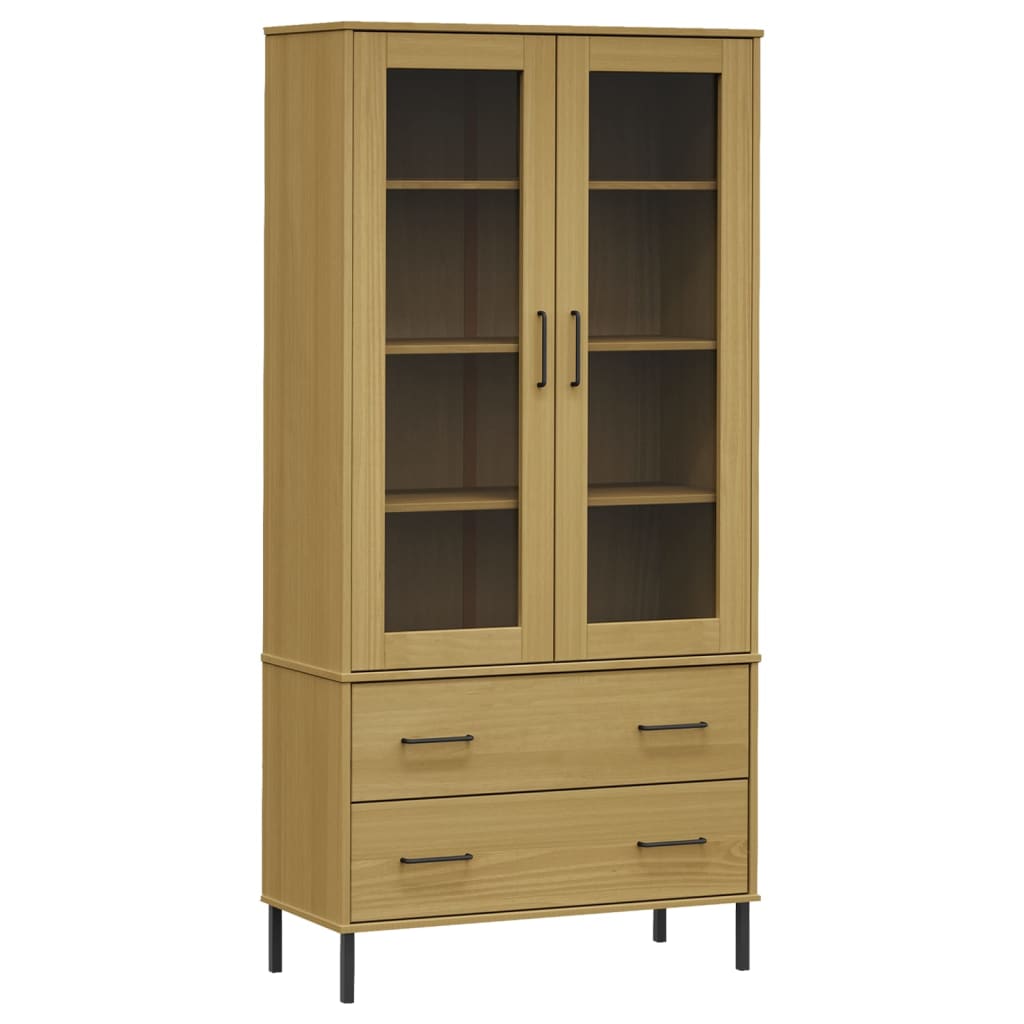 vidaXL Boekenkast met metalen poten OSLO 85x35x172,5 cm hout bruin