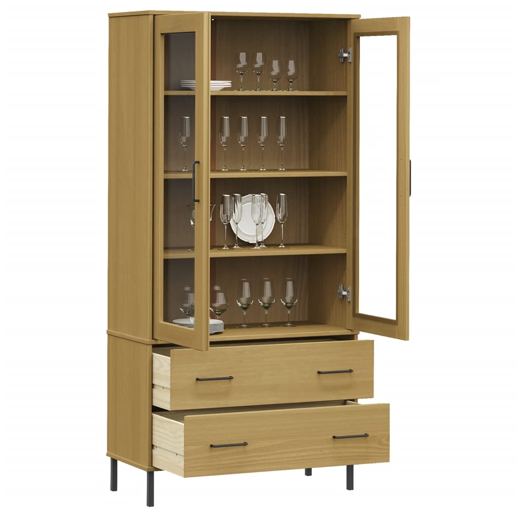vidaXL Boekenkast met metalen poten OSLO 85x35x172,5 cm hout bruin