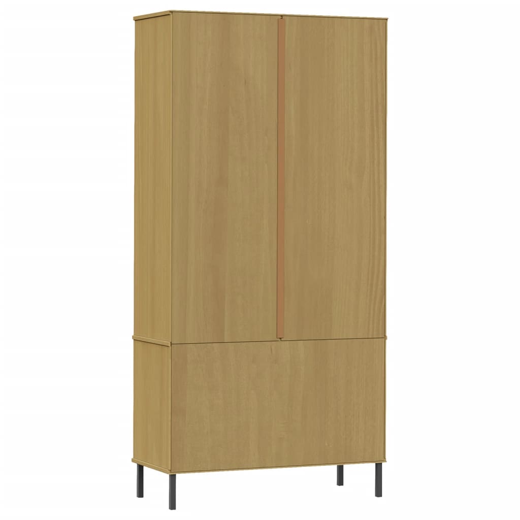 vidaXL Boekenkast met metalen poten OSLO 85x35x172,5 cm hout bruin
