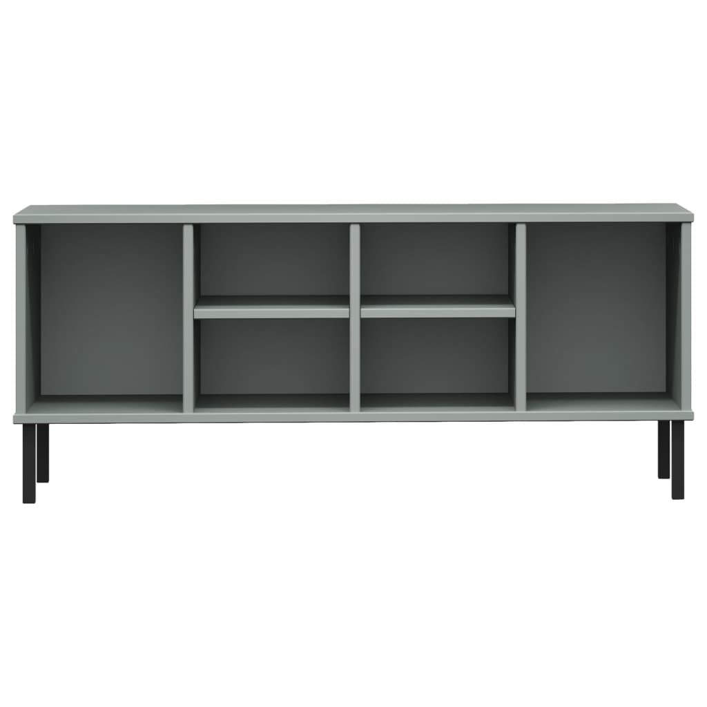 vidaXL Shoe Rack with Metal Legs OSLO 106x35x45cm Pine Wood Brown