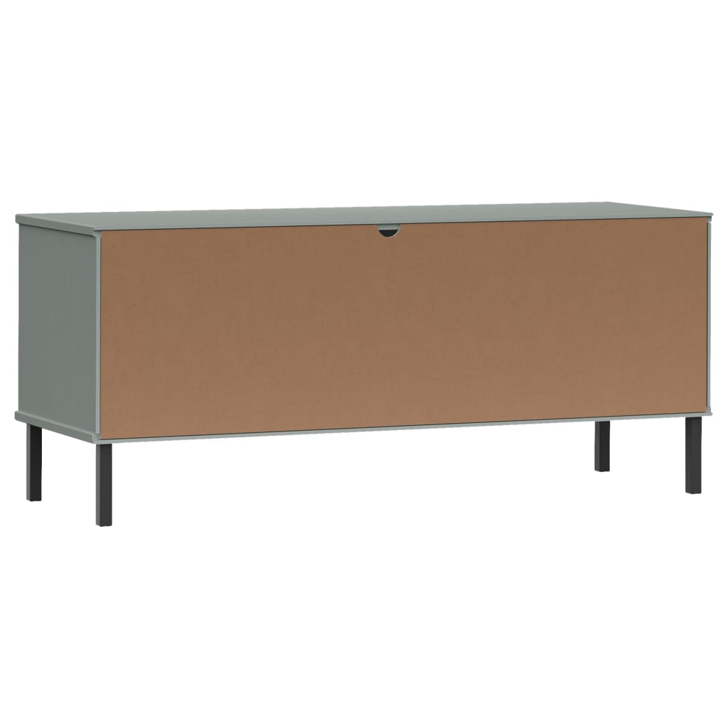 vidaXL Shoe Rack with Metal Legs OSLO 106x35x45cm Pine Wood Brown