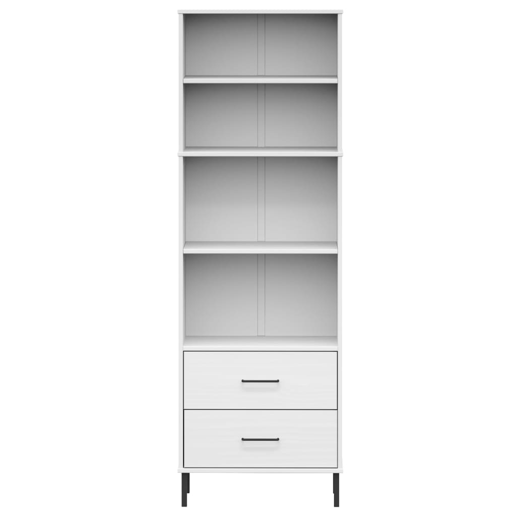 vidaXL Bookcase with 2 Drawers OSLO 60x35x180 cm Solid Wood Brown