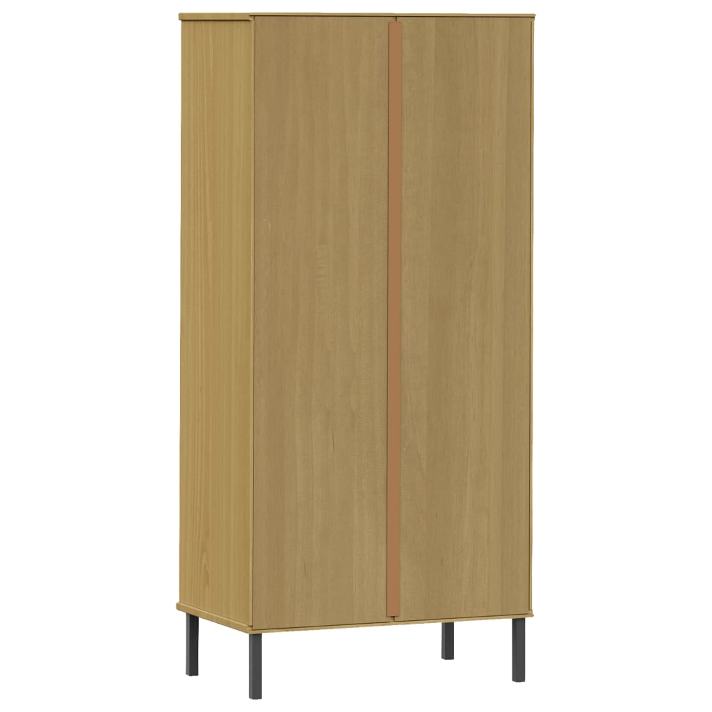 vidaXL Boekenkast met 2 lades OSLO 60x35x128,5 cm massief hout bruin