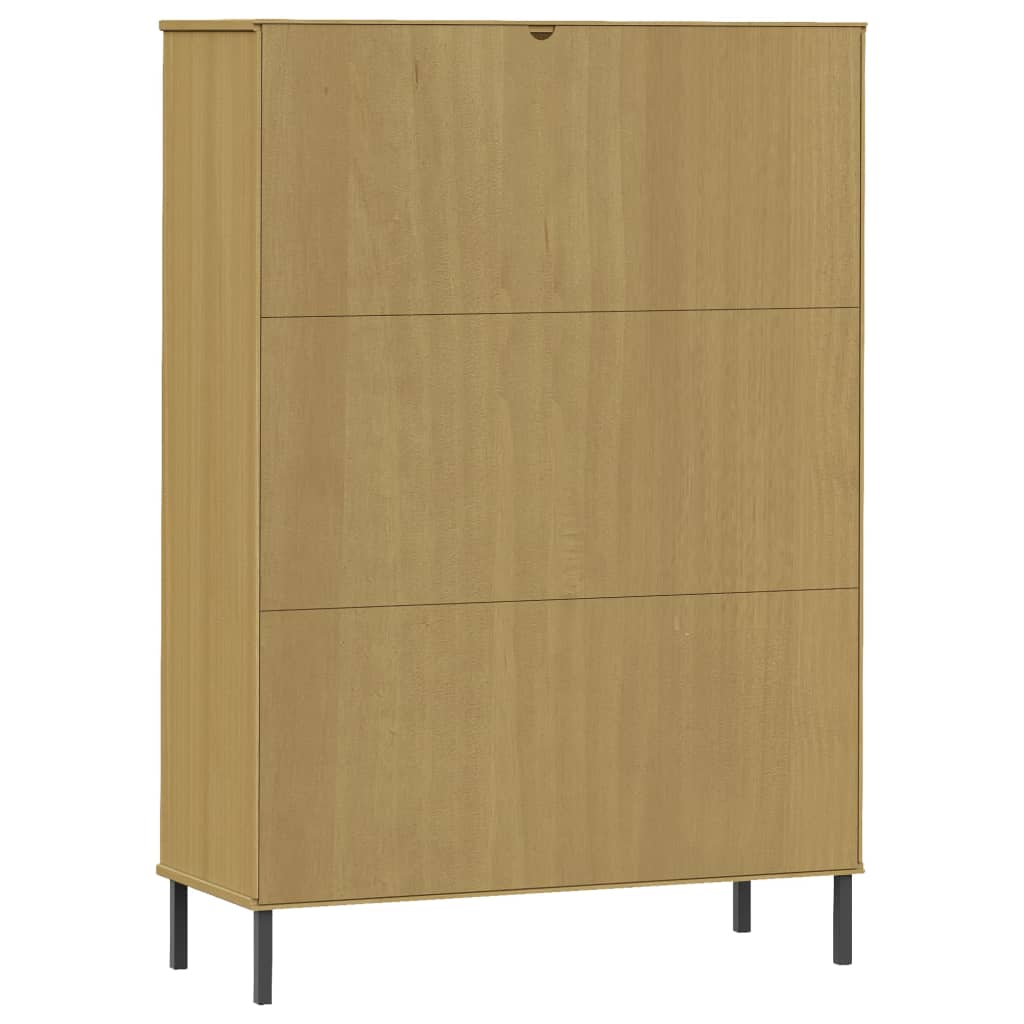 vidaXL Boekenkast met metalen poten OSLO 90x35x128,5 cm hout bruin