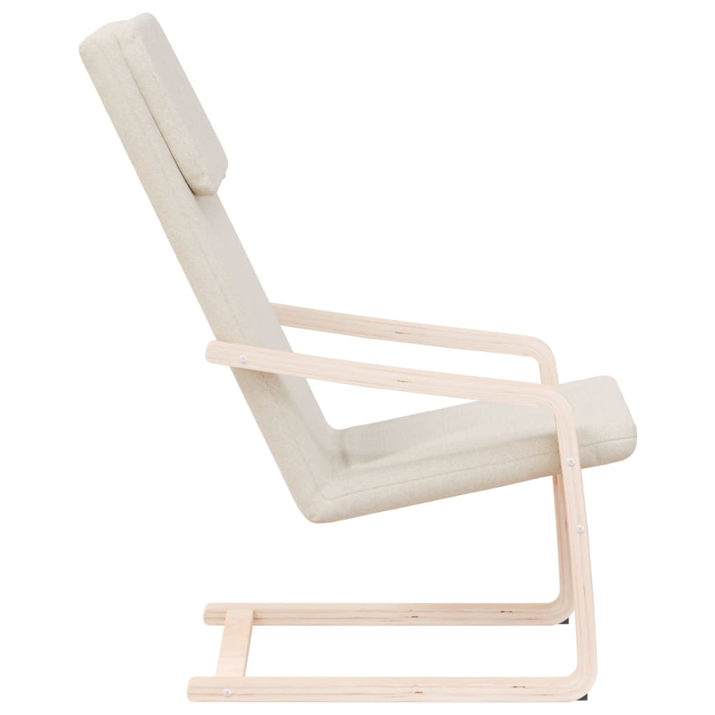 vidaXL Relaxstoel stof crèmekleurig