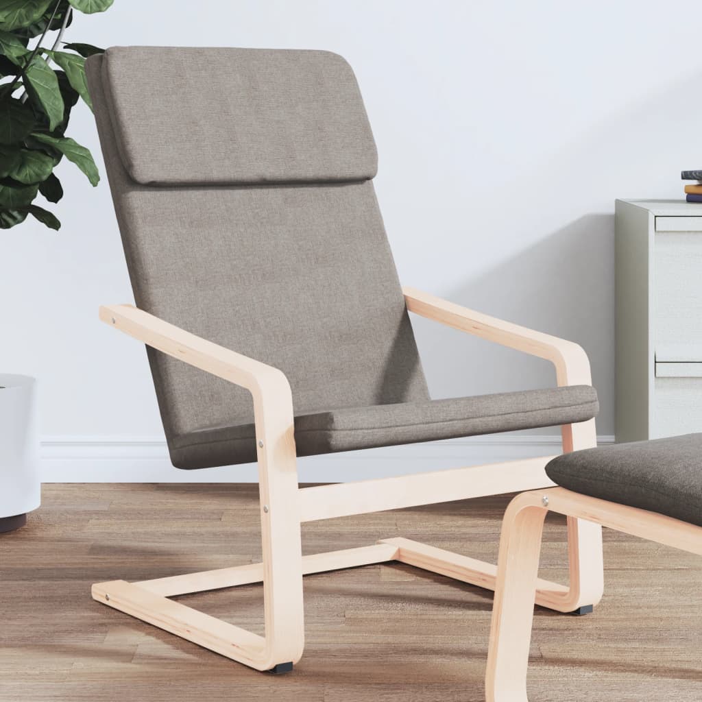 vidaXL Relaxstoel stof crèmekleurig