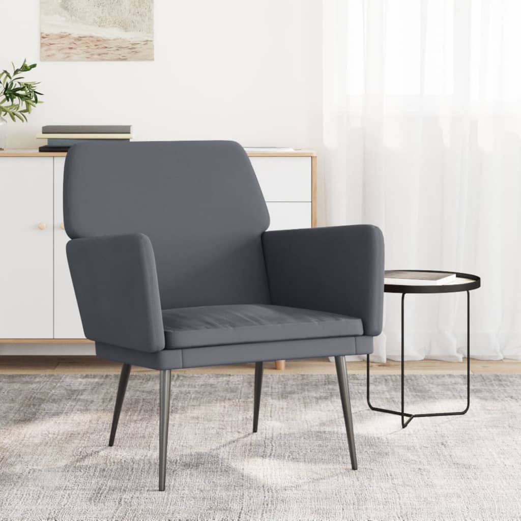 vidaXL Fauteuil 62x79x79 cm fluweel lichtgrijs