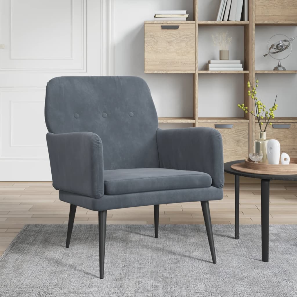 vidaXL Fauteuil 62x79x79 cm fluweel lichtgrijs
