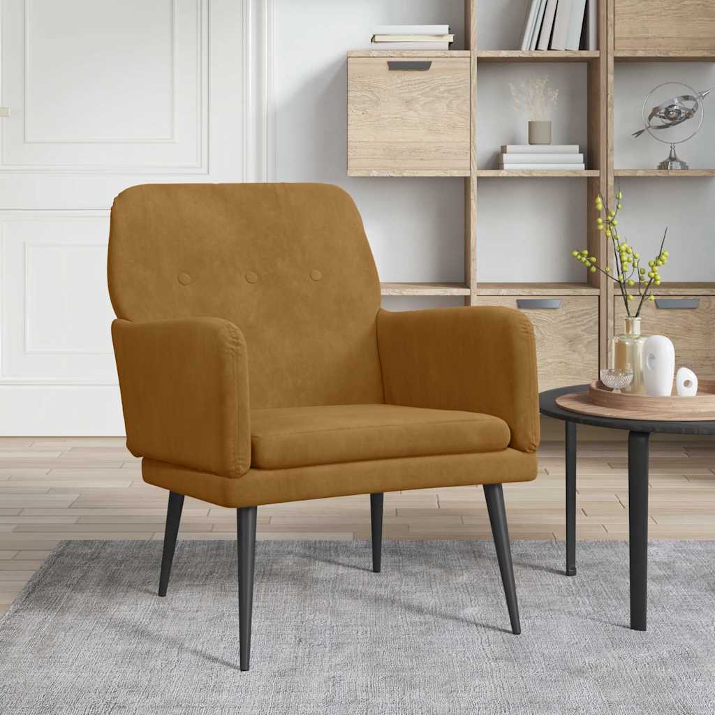 vidaXL Fauteuil 62x79x79 cm fluweel lichtgrijs