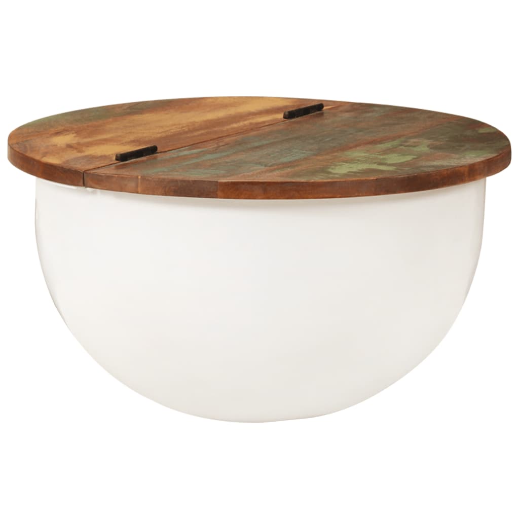 vidaXL Coffee Table Bowl Shaped with Steel Frame Recycled Wood
