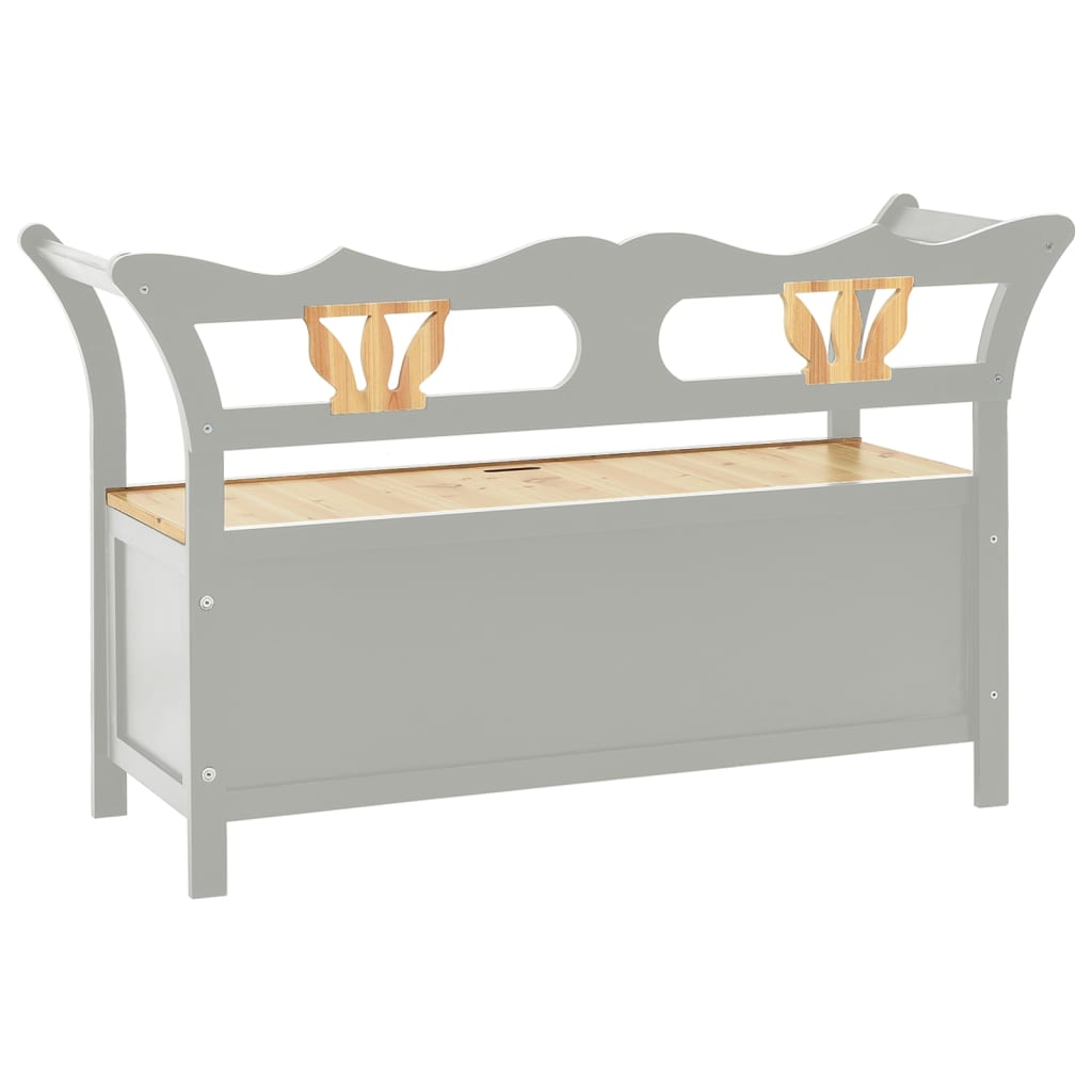 vidaXL Bankje 107x45x75,5 cm massief vurenhout wit