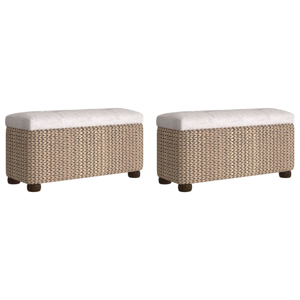 vidaXL Opbergbankjes 2 st met grijs kussen 69 cm kattenstaart