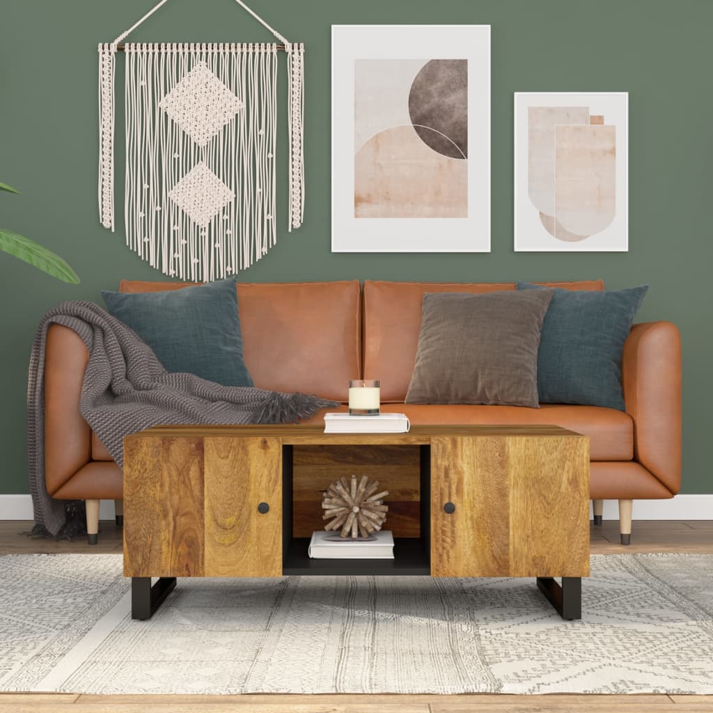 vidaXL Coffee Table 100x54x40 cm Solid Mango Wood and Engineered Wood