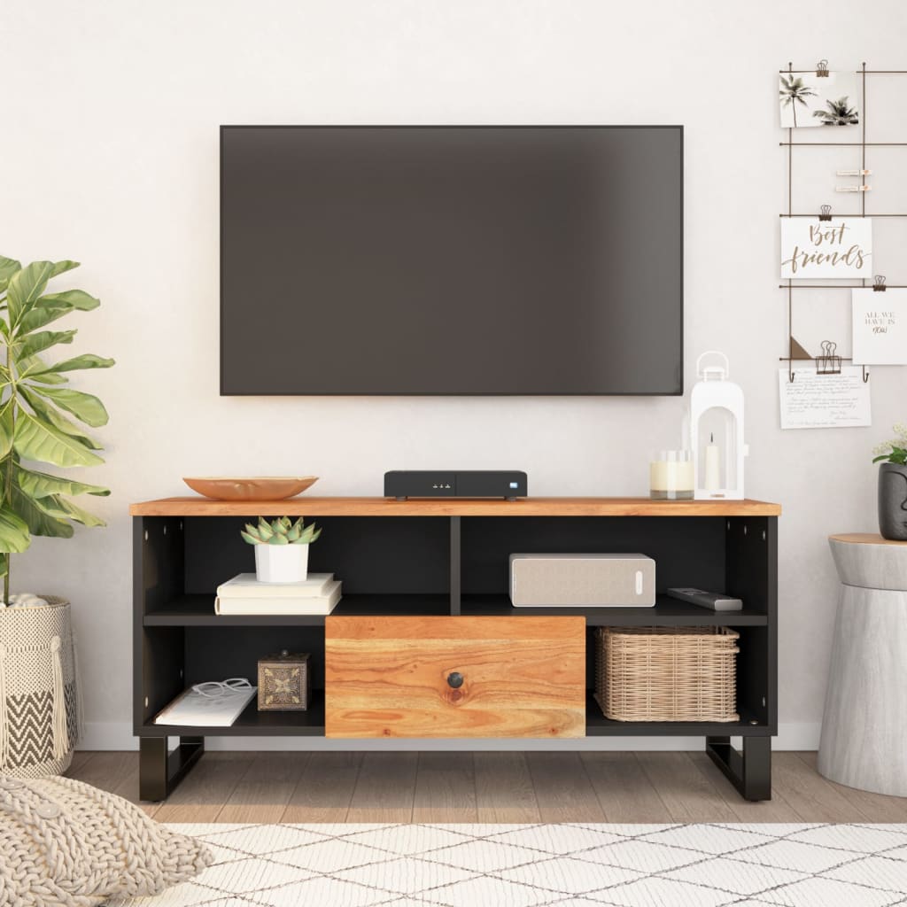 vidaXL Tv-meubel 100x33x46 cm massief mangohout en bewerkt hout