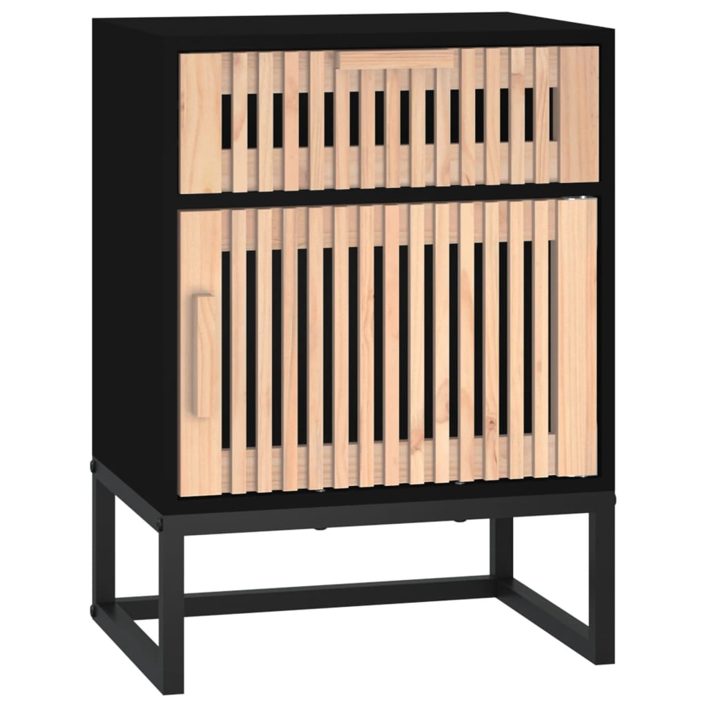 vidaXL Nachtkastje 40x30x55,5 cm bewerkt hout en ijzer wit