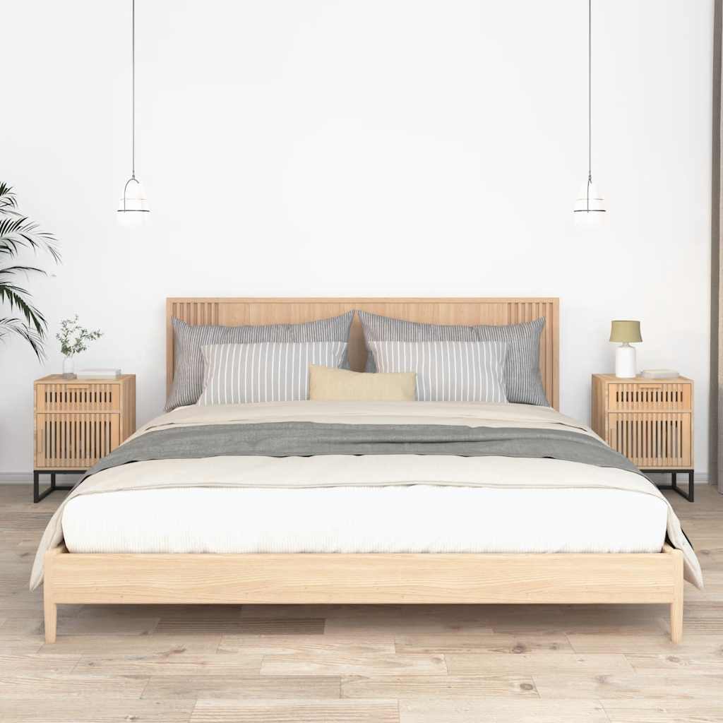 vidaXL Nachtkastje 40x30x55,5 cm bewerkt hout en ijzer wit