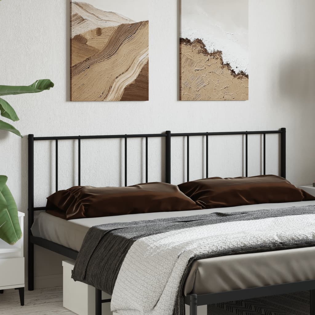 vidaXL Replacement Headboard Metal Black 75 cm