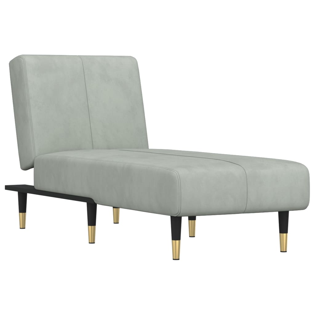 vidaXL Chaise longue fluweel lichtgrijs