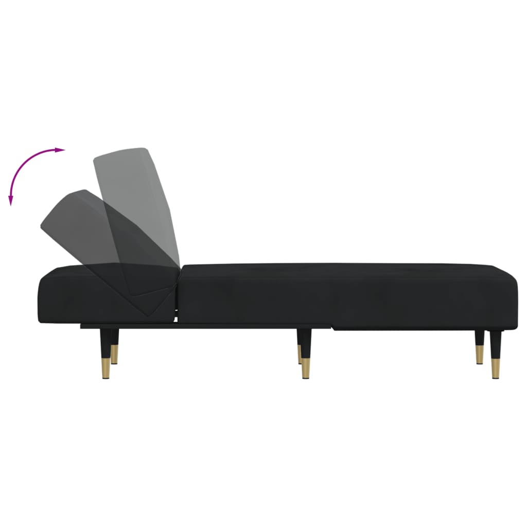 vidaXL Chaise longue fluweel blauw