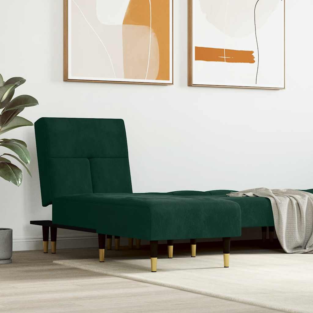 vidaXL Chaise longue fluweel blauw