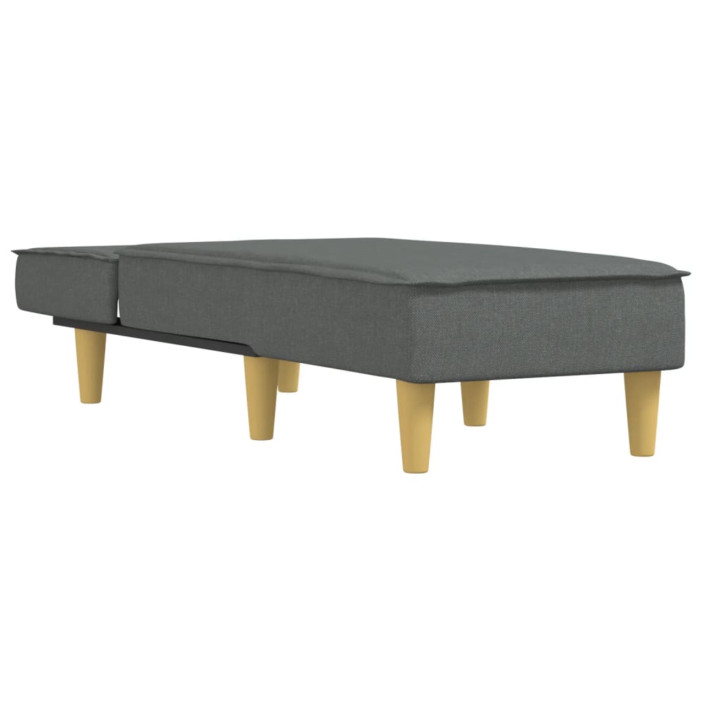 vidaXL Chaise longue stof donkergrijs