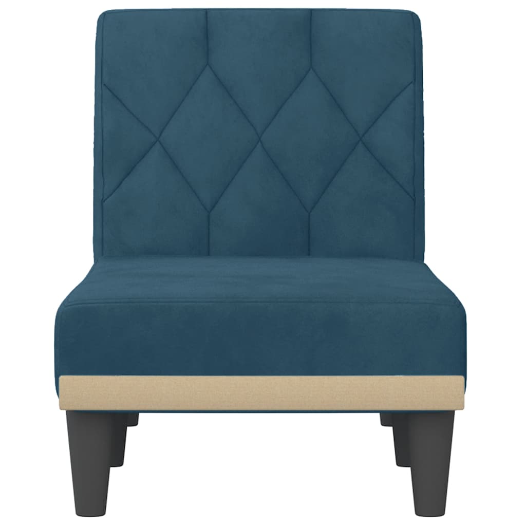 vidaXL Chaise longue fluweel blauw