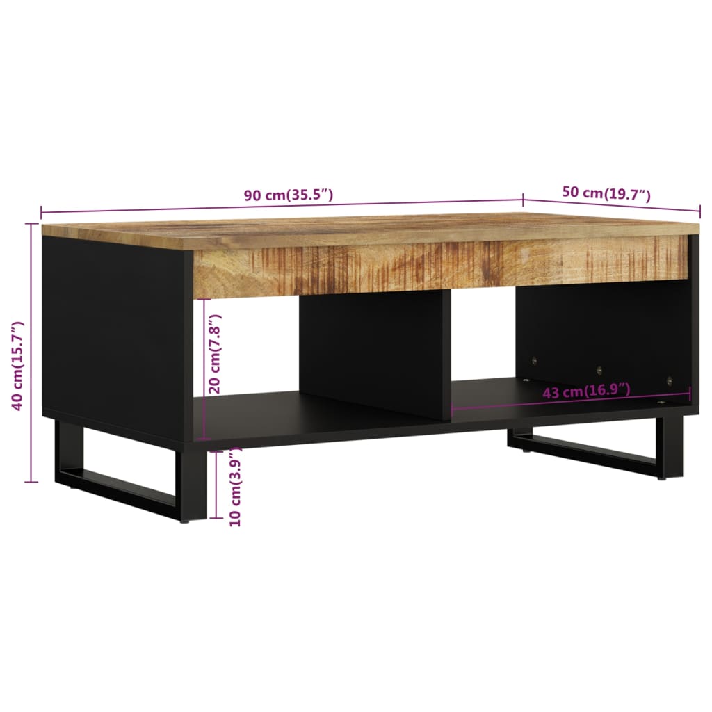 vidaXL Salontafel 60x50x35 cm massief gerecycled hout