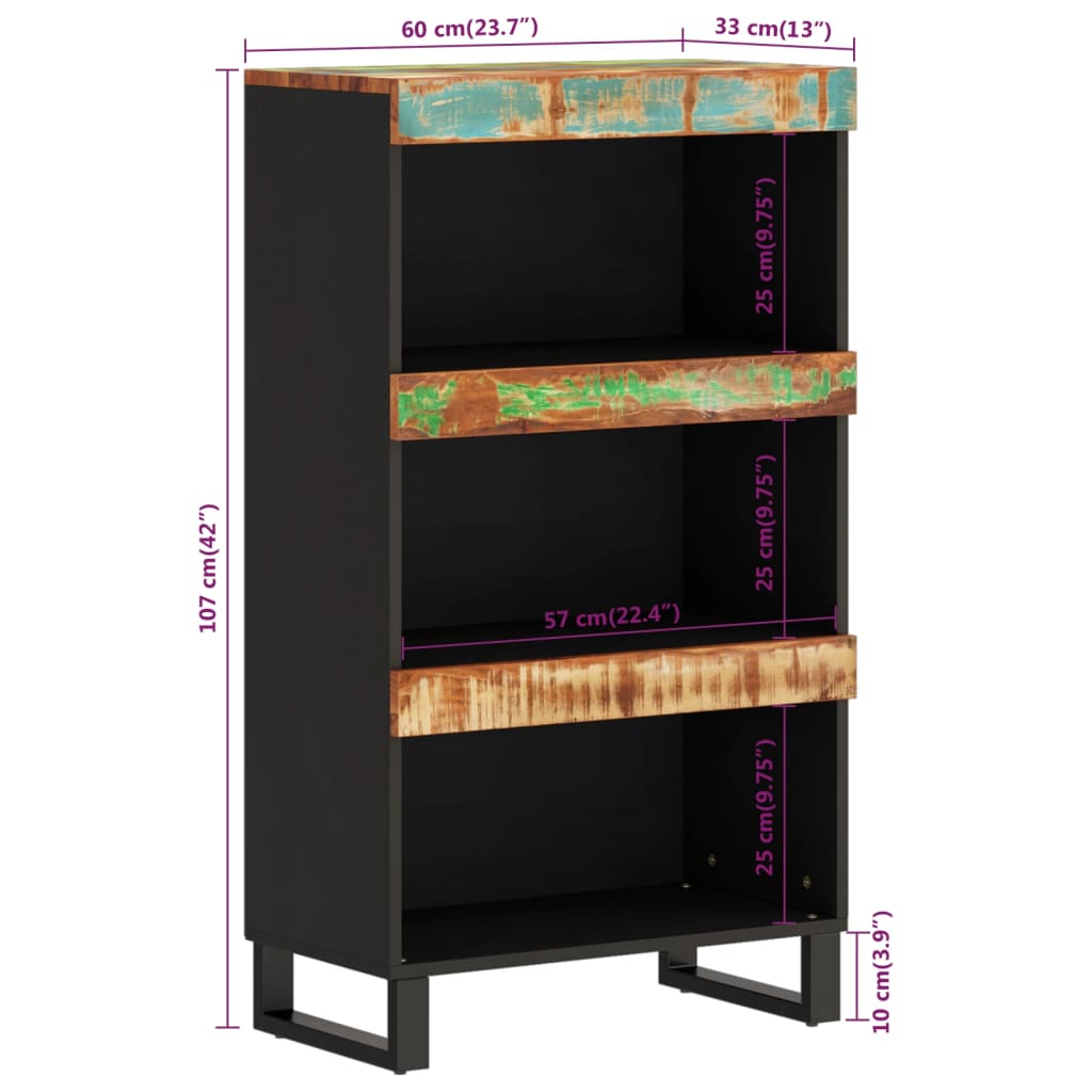 vidaXL Bijzetkast 60x33x107 cm massief acaciahout