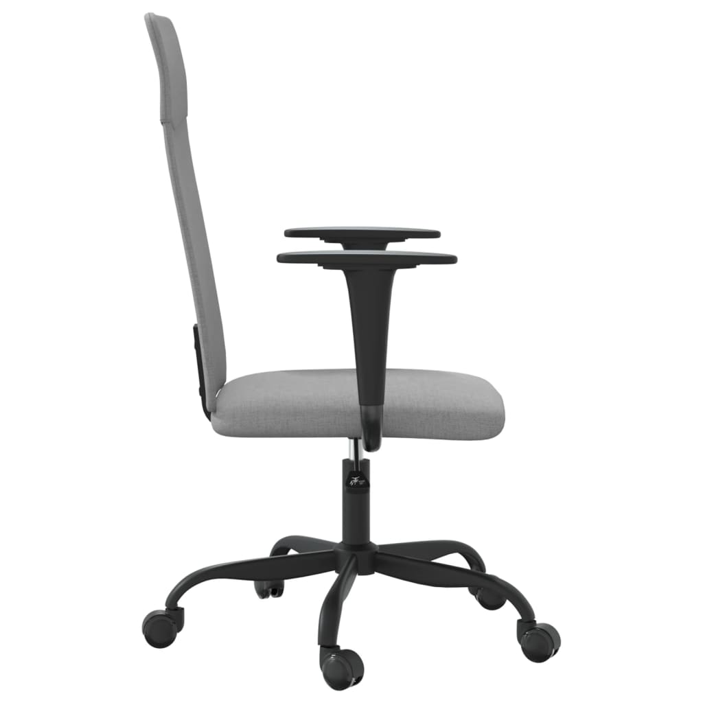 vidaXL Office Chair Adjustable Height Fabric Light Grey