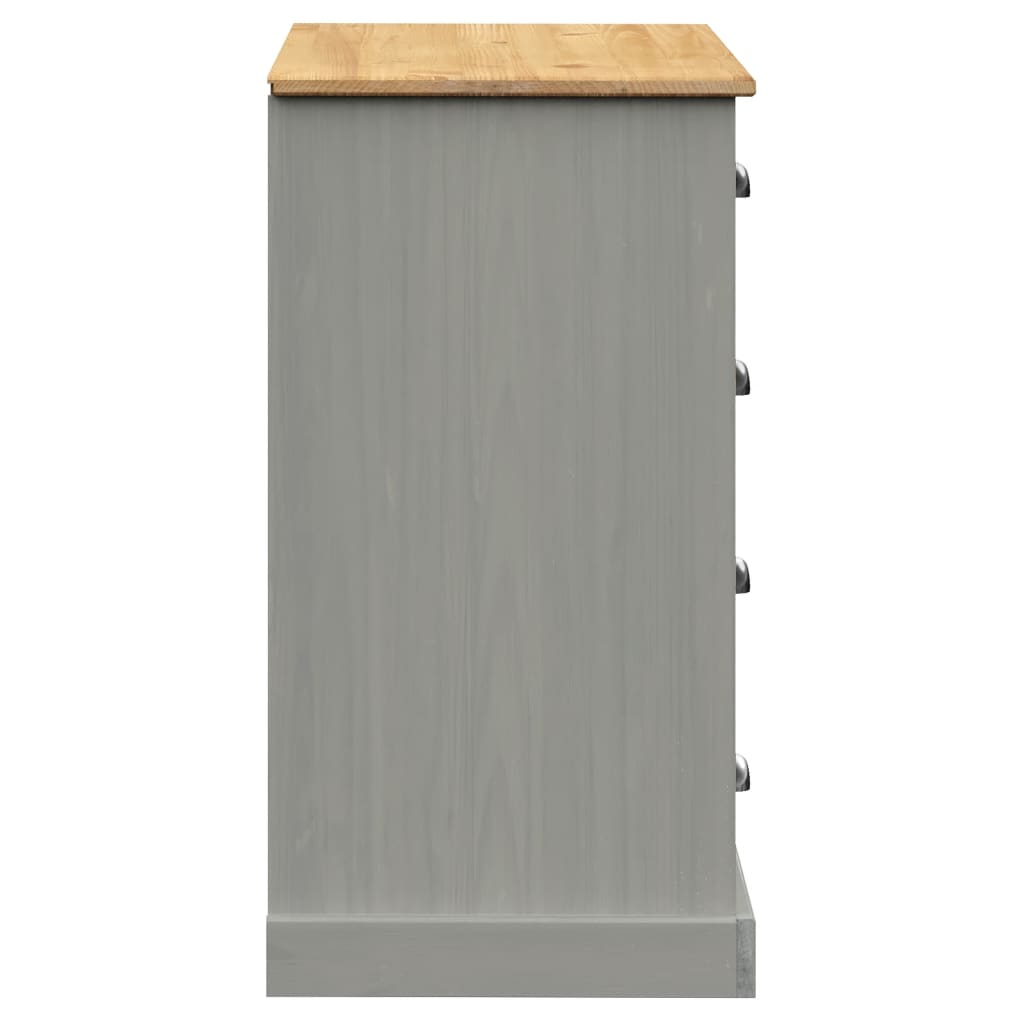 vidaXL Dressoir met lades VIGO 113x40x75 cm massief grenenhout