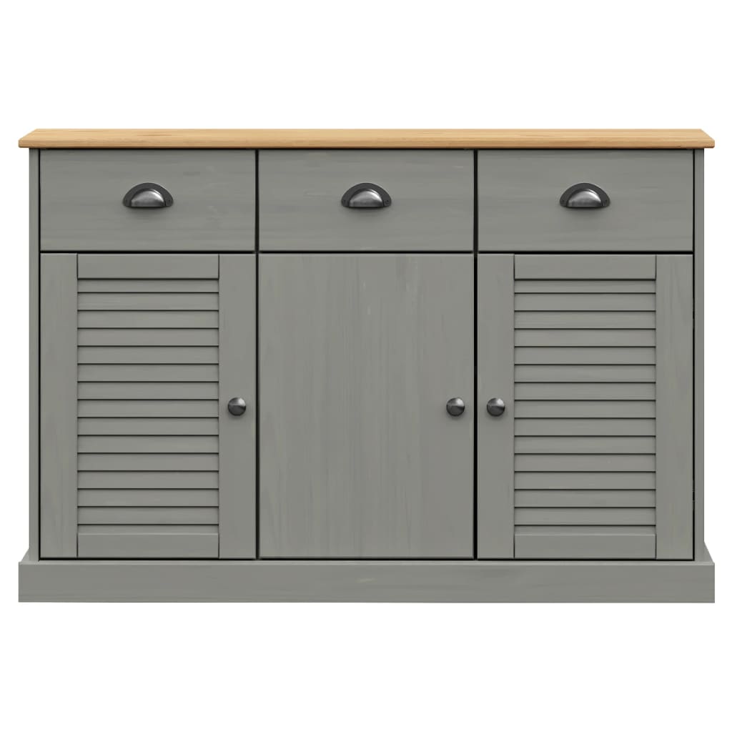 vidaXL Dressoir met lades VIGO 113x40x75 cm massief grenenhout