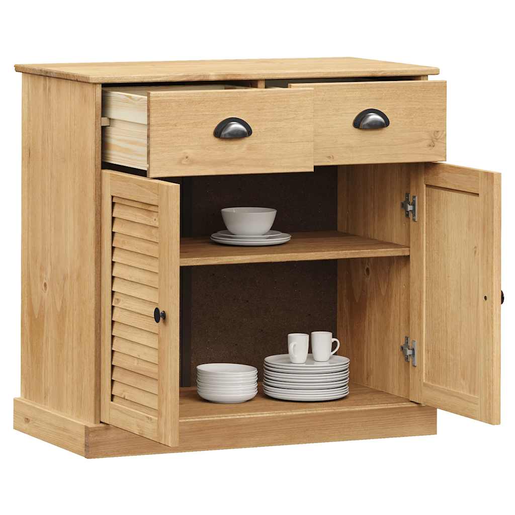 vidaXL Dressoir met lades VIGO 78x40x75 cm massief grenenhout
