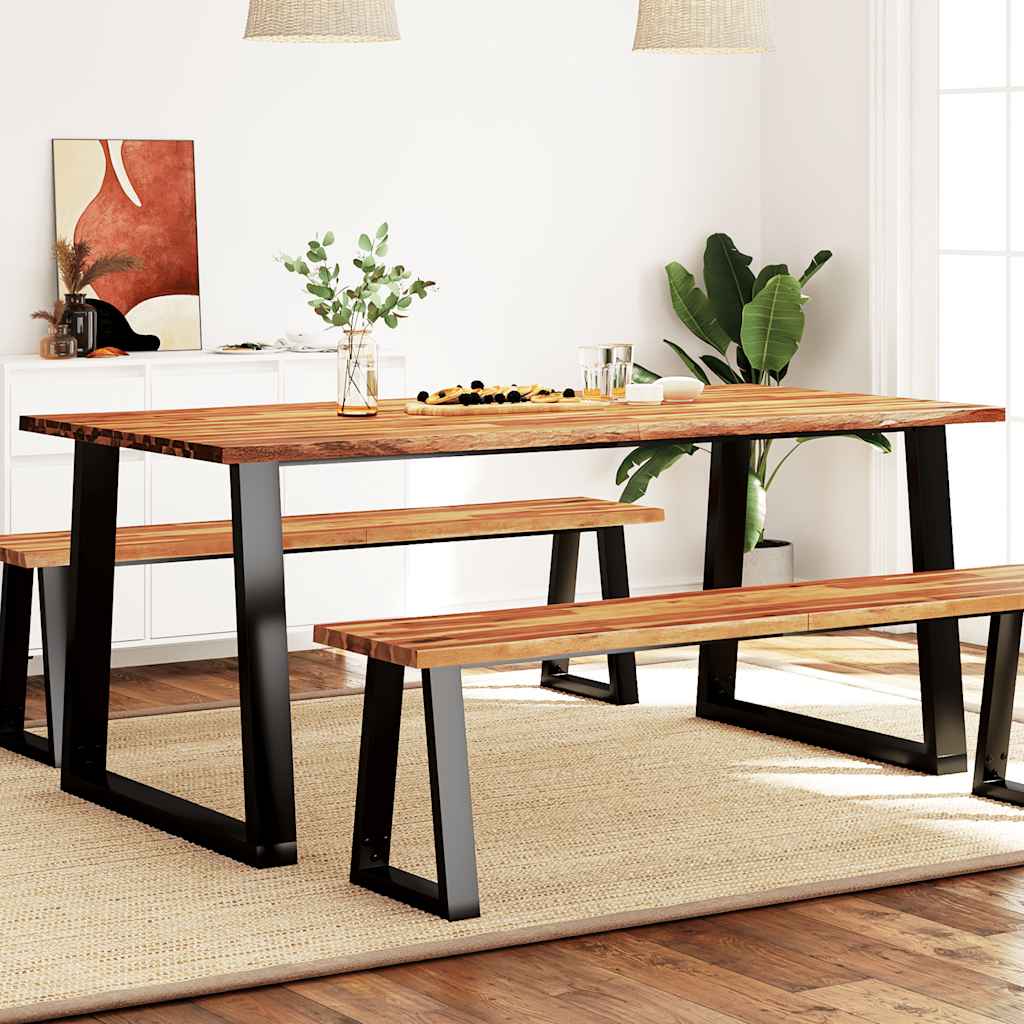 vidaXL Eettafel met natuurlijke rand 110x70x75 cm massief acaciahout