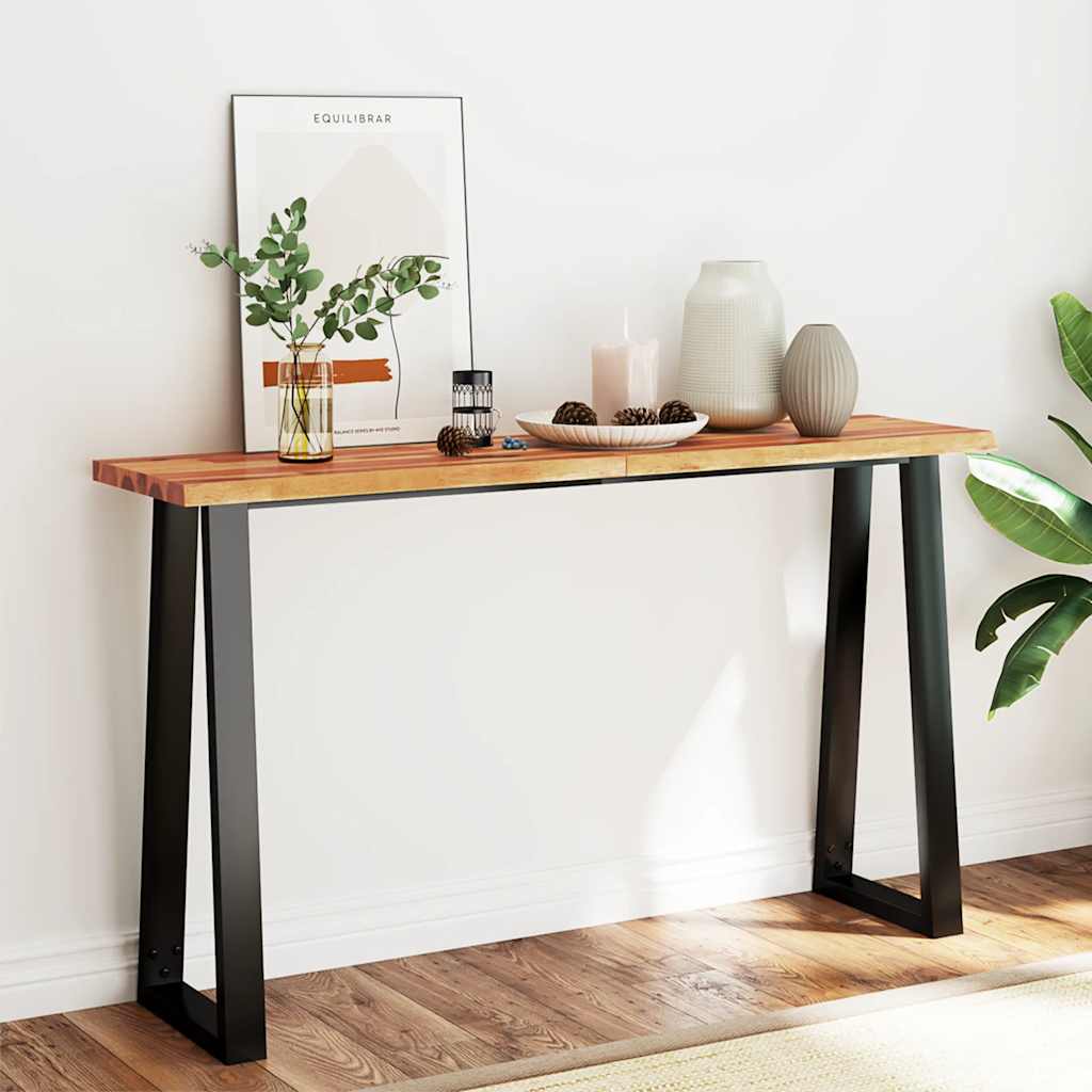 vidaXL Wandtafel met natuurlijke rand 110x35x80 cm massief acaciahout
