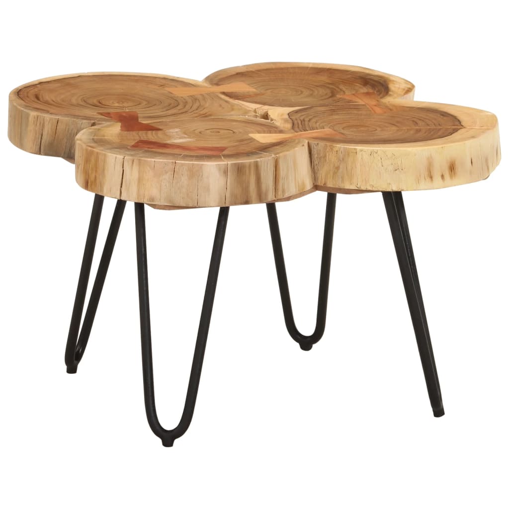 vidaXL Table de salon avec 6 perches 35 cm massif acaciahout