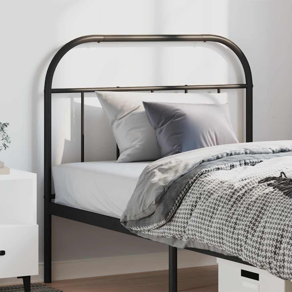 vidaXL Vervangend hoofdbord metaal zwart 75 cm