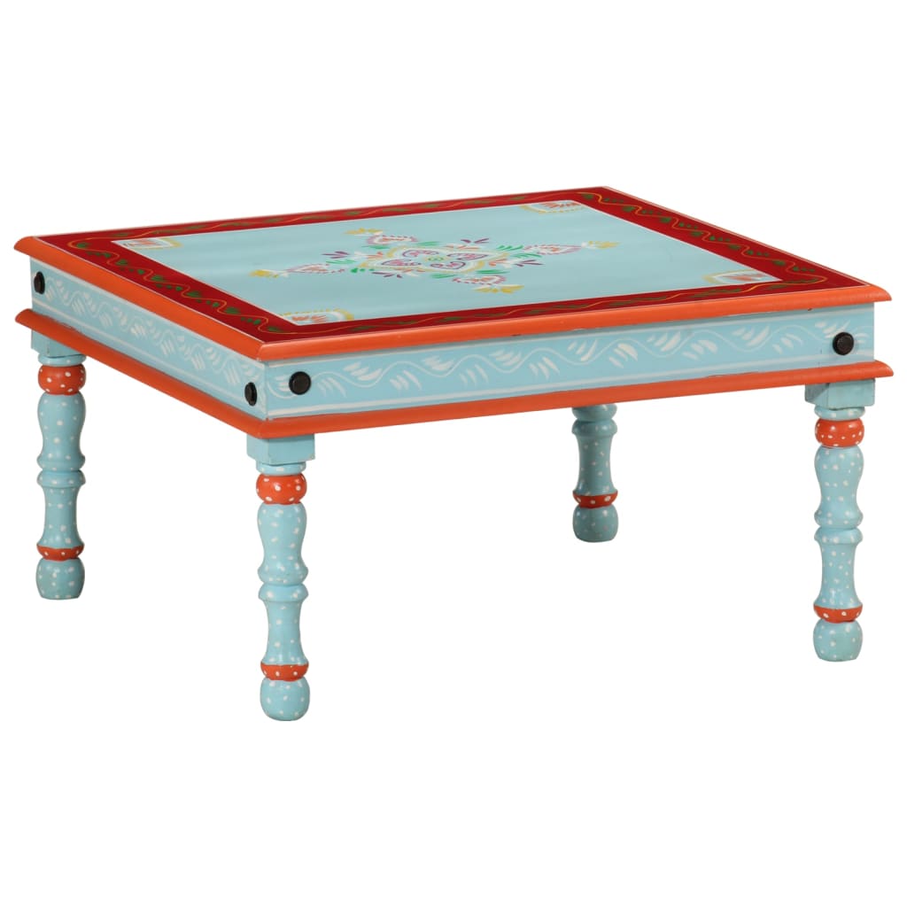 vidaXL Coffee table hand-painted solid mango wood turquoise