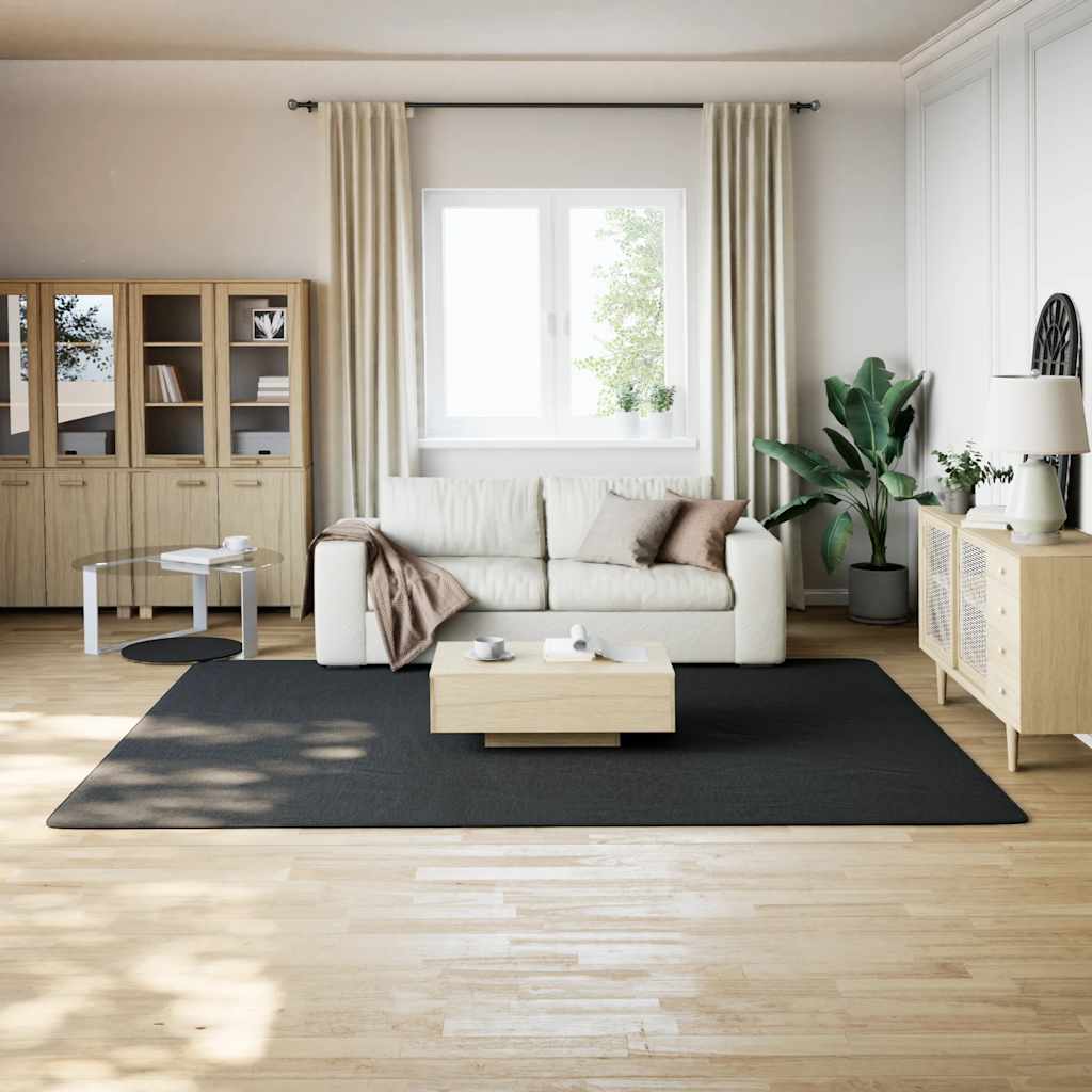 vidaXL Vloerkleed shaggy zwart 240x305 cm polyester