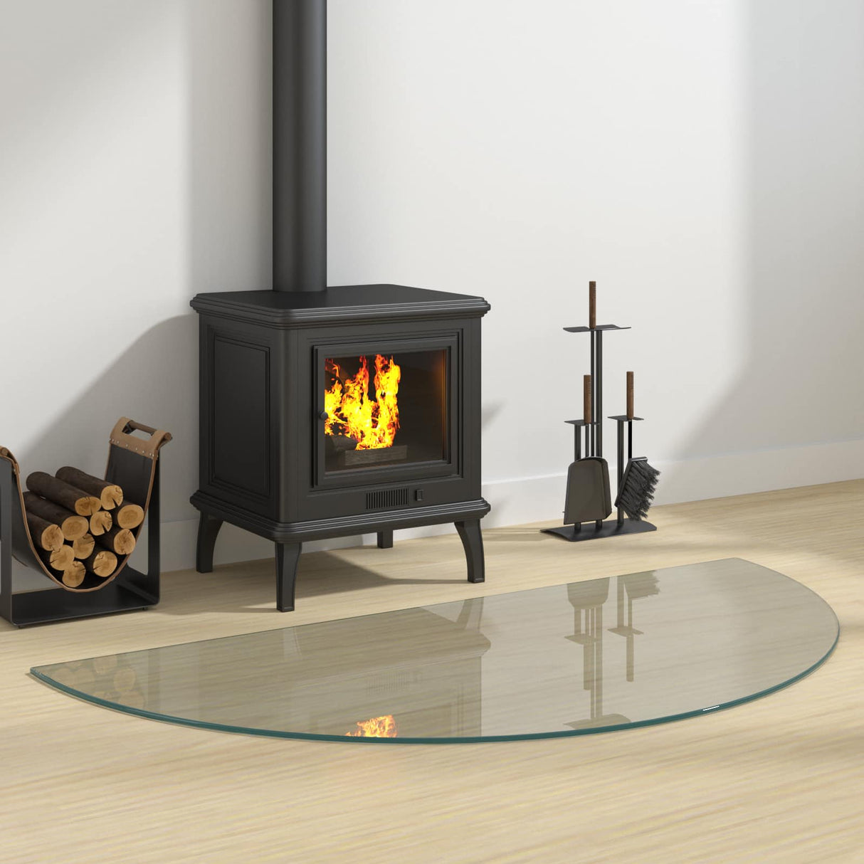 vidaXL Glass Hearth Plate Transparent 800 x 500 mm Glass