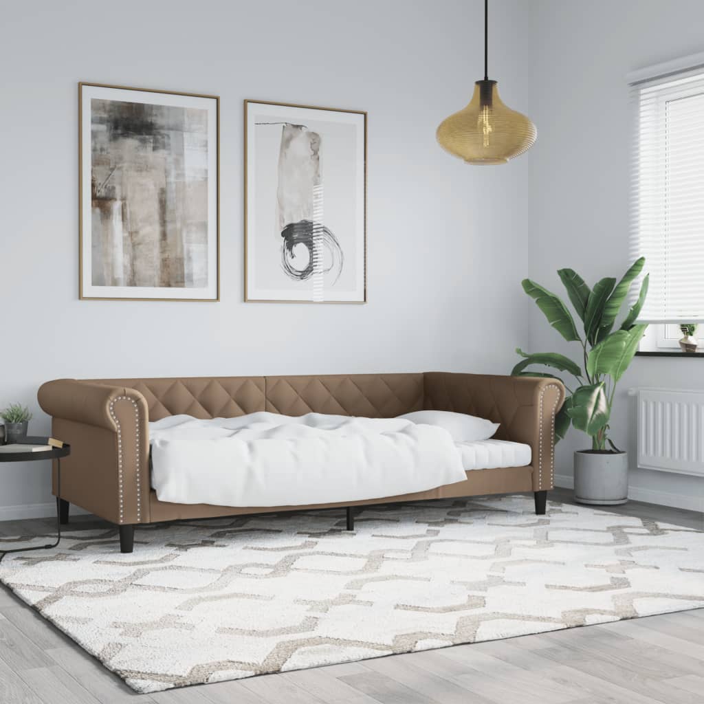 vidaXL Slaapbank met matras 90x200 cm kunstleer zwart