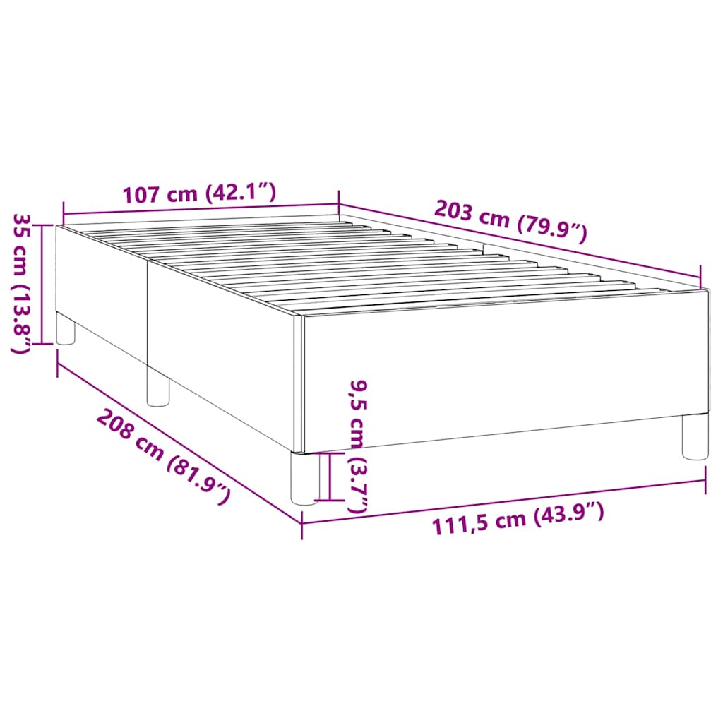 vidaXL Bedframe zonder matras king eenpersoons maat fluweel zwart