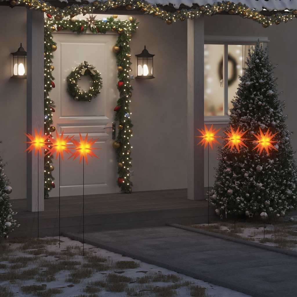 vidaXL Christmas Lights with Ground Spike and LEDs 3 pcs 35 cm Red